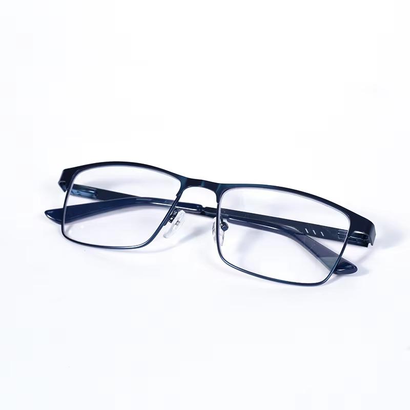 NEW Men Blue Light Blocking Reading Glasses Metal Full Frame Magnifier Presbyopia Lens Eyewear +75 +100 +125
