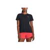 Under Armour Rush Energy Logo Print Crew Neck Short Sleeve T-Shirt Women Tops Black 1379141-001