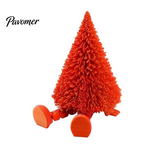 Unique Creative Christmas Gifts Tree Figure, Flexible Movable Joints 3D Printed Holiday Atmosphere Decorations Ornament, Festive Figure for