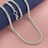 European Bestseller: 925 Silver Plated Round Box Necklace, 50-60CM, 4MM