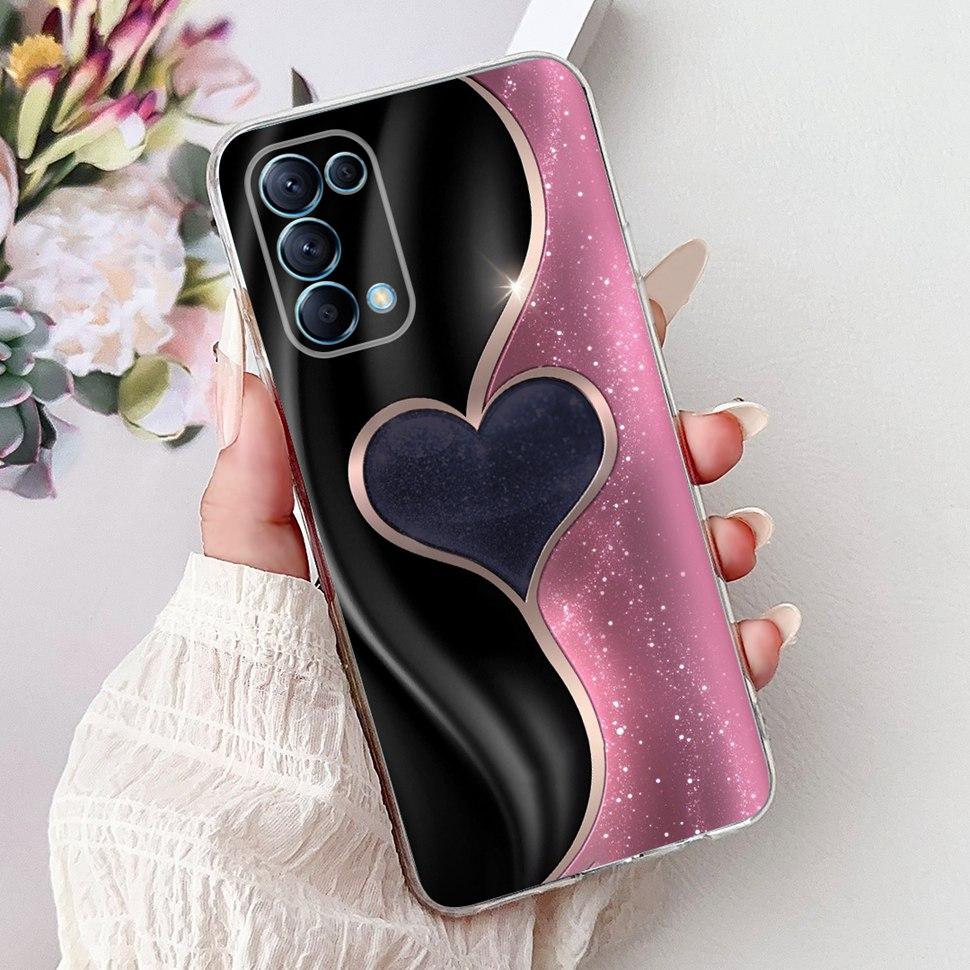 For Oppo Reno5 5G Case Stylish Flower Butterfly Soft Silicone Case For Oppo Reno5 Reno 5 K 5K Cases CPH2145 Cover Coque Bumper