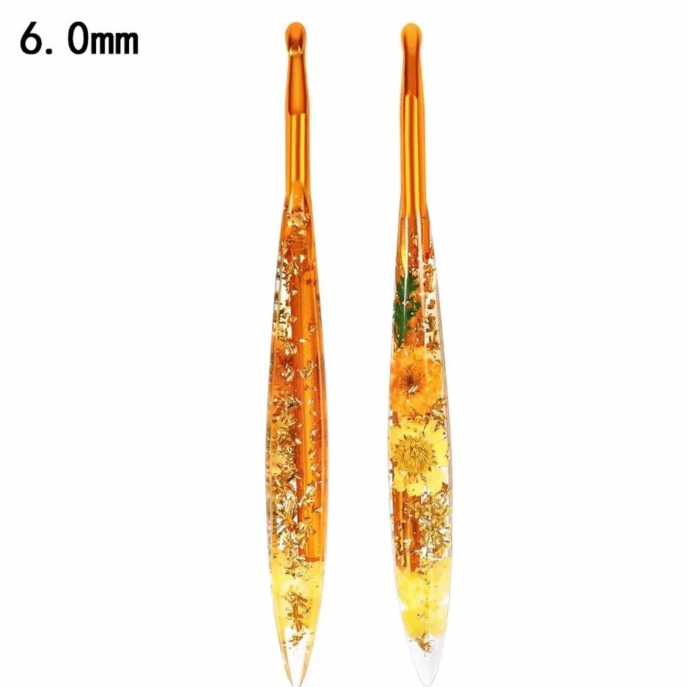 Empuñaduras de Resina Florales Ganchillo Antideslizante 2.0-6.0mm Aguja de Tejer Herramientas de Tejer Hilo Tejer DIY Herramientas de Tejido Fabricación de Suéteres