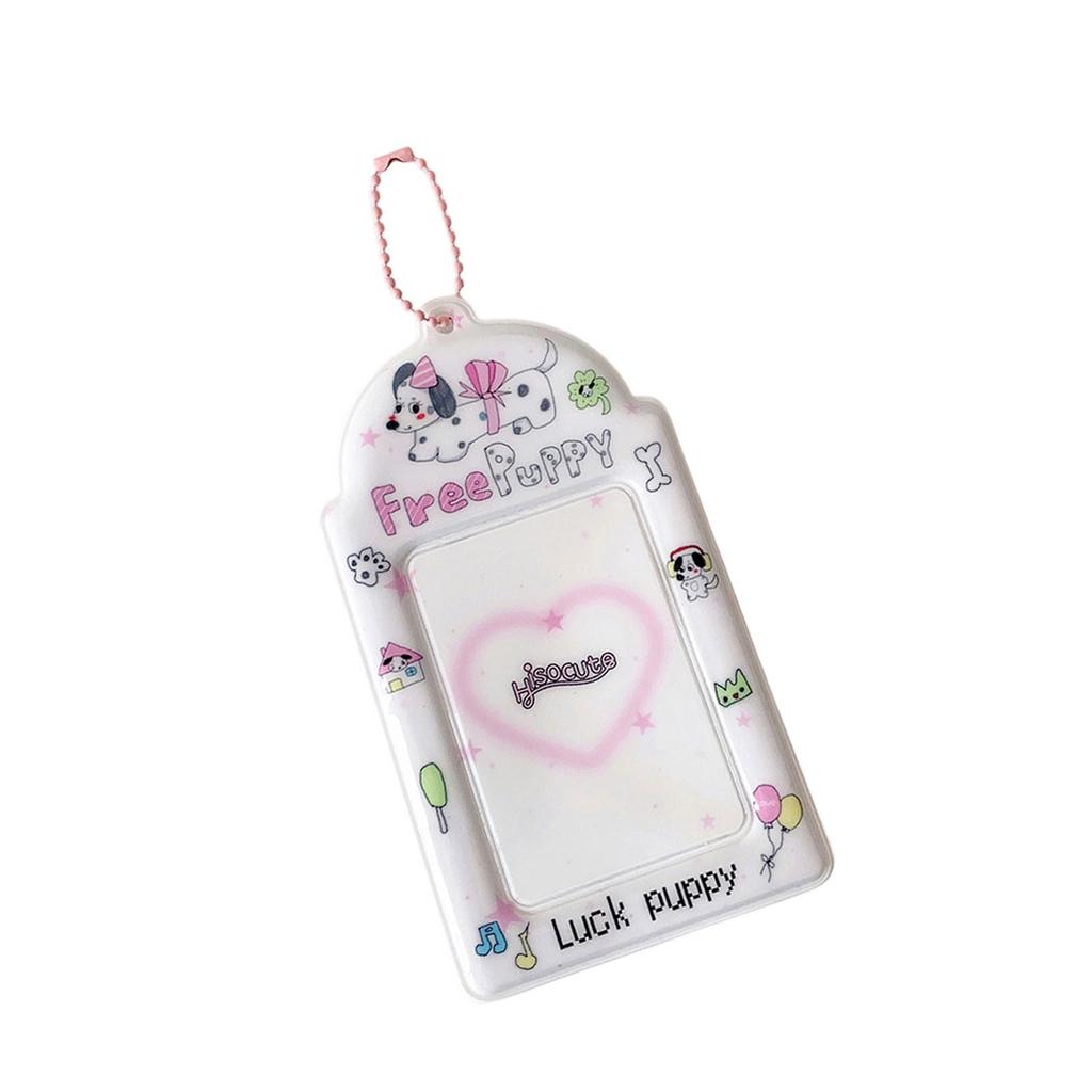 Porta Photocard de Desenho Animado Kpop Porta Cartão de Foto com Chaveiro Porta Cartão de Identificação Pingente Chaveiro Capas para Cartão de Estudante
