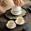 High-end Suet Jade Porcelain Tea Set Gift Box Gift Bank Annual Meeting Activities Business Gifts