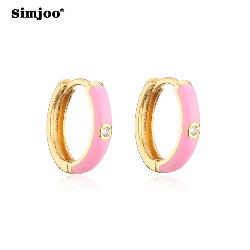 

SIMJOO модные цветные серьги с масляным цирконием для женщин