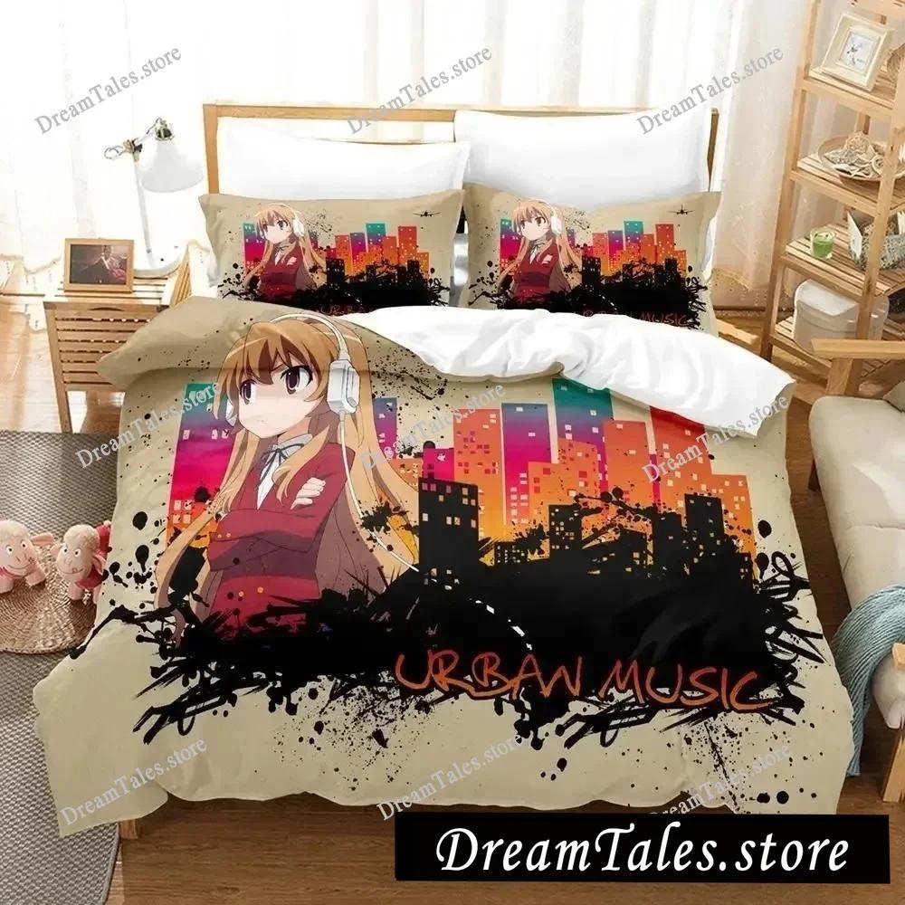Toradora New Bedding Set Cartoon Anime Adult Kid Bedroom Duvet Cover Sets 3D Kawaii Girls Roupa De Cama Casal