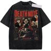 Yagami Light DEATH NOTE T-shirt Vintage Y2k Washed Anime T Shirt Men Women Clothing Summer Short Sleeve 100% Cotton Tees Tops
