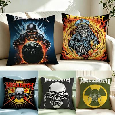 Street mmMegadetH Cushion Cover Short Plush Cushion Cover Double Sided Print Washable Sofa Pillowcase Home Decor Gift