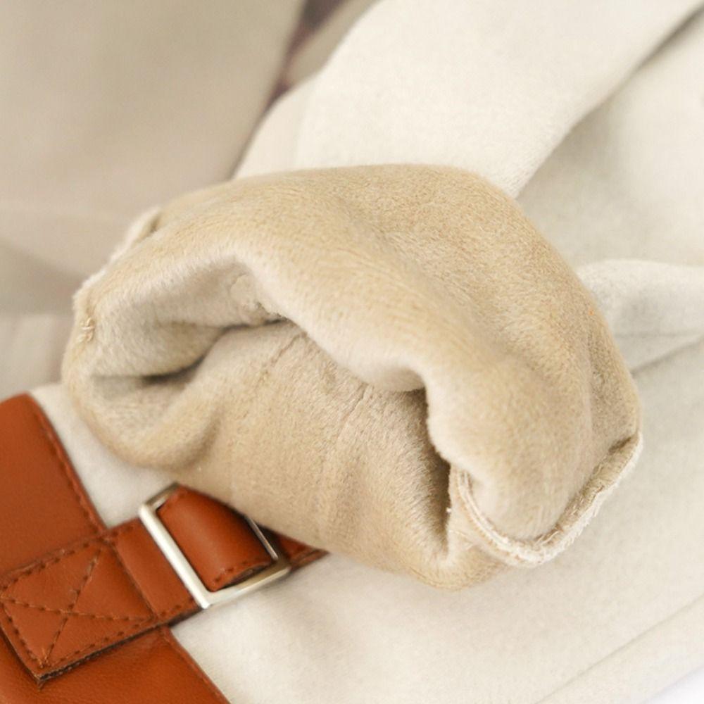 Thickened  Gloves Plush Winter Mittens Vintage Women Suede Velvet  Gloves  Cycling