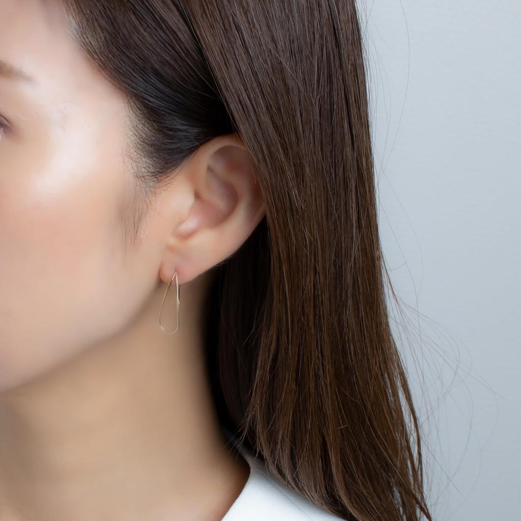 ESTELLE [Official] Women's Hook Earrings, 10K Yellow Gold, Drop Motif, 0202-3499-0019-0000