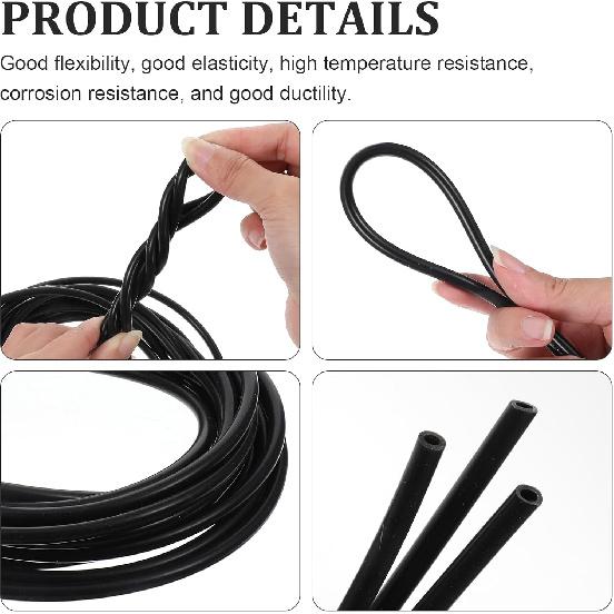 16.4 Feet Black Vacuum Hose ID 1/8 Inch(3Mm) High Temperature Silicone Vacuum Tubing Hose, 3/16Inch(5Mm) Vacuums Tube, Line Kit For Automotive And