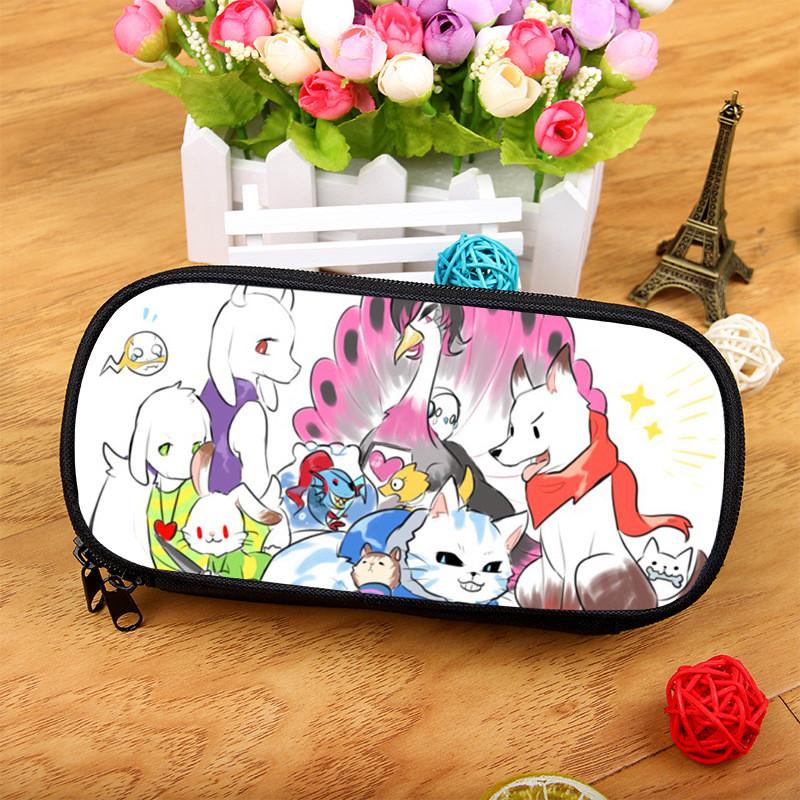 Undertale Pencil Case Large Capacity Nylon Organizer For Students And Artists