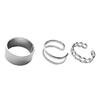 3 Pieces Women's Stacking Rings Thumb Adjustable Silver Color for Titanium Steel