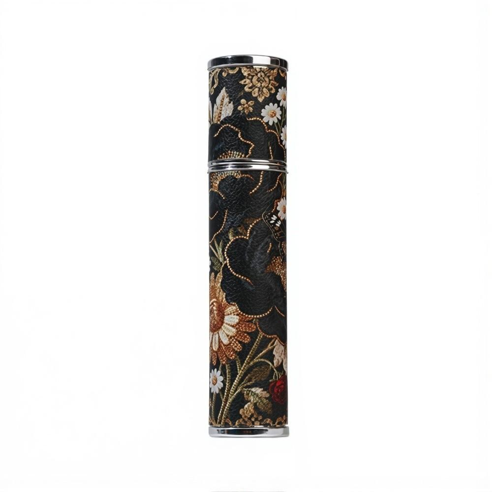

Refillable Floral Leather Spray Bottle Reusable Empty Atomizer Rose Cosmetic Container Travel Style 2