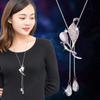 Autumn And Winter Tulip Clothes Sweater Chain Long Tree Flower Crystal Necklace Women'S Accessories