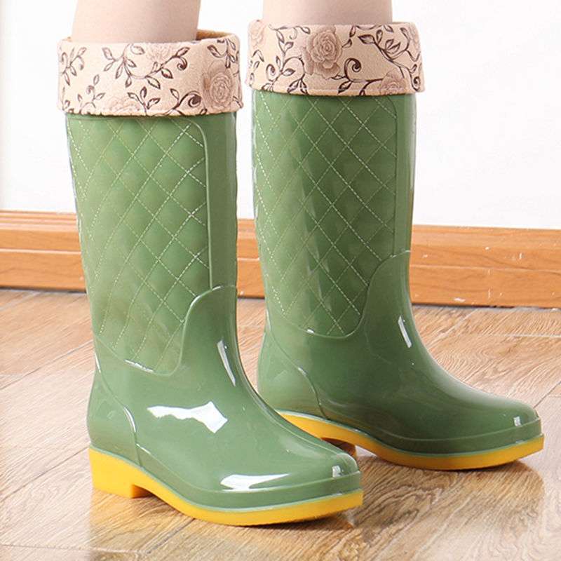 New thickened waterproof shoes household laundry rain boots women's non-slip rain shoes treading overshoes wear-resistant car wash high rubber shoes