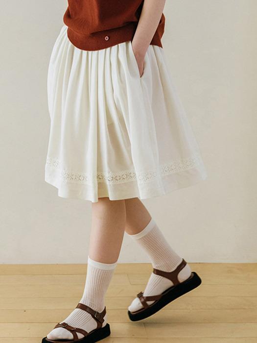 TINKNIT Pleated Skirt Scant_Ivory