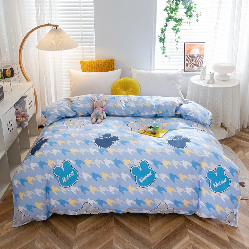 Kawaii Cartoon Bear Duvet Cover Cotton Girly Style Pattern Bedding Soft Skin-friendly Breathable Comforter Cover for Kids Girls