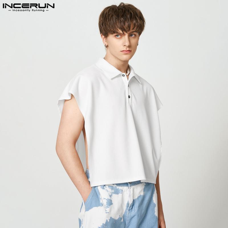 

INCERUN мужские летние однотонные топы без рукавов с вырезами