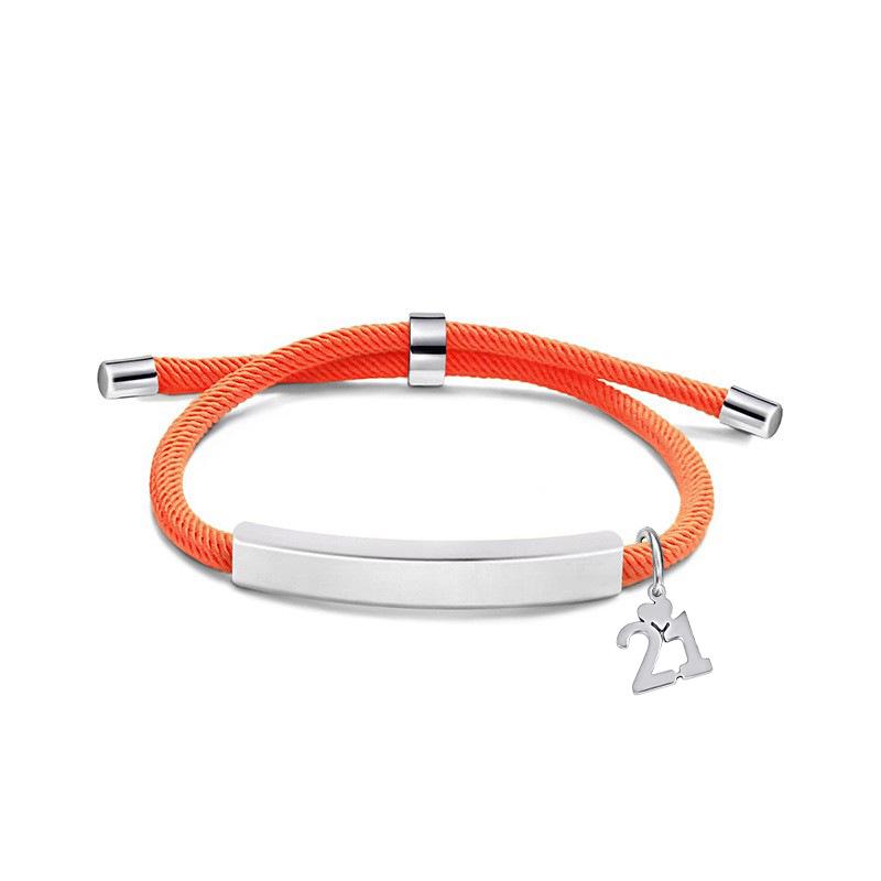 Multi-color Engravable Stainless Steel Bracelet with Number 16 Charm