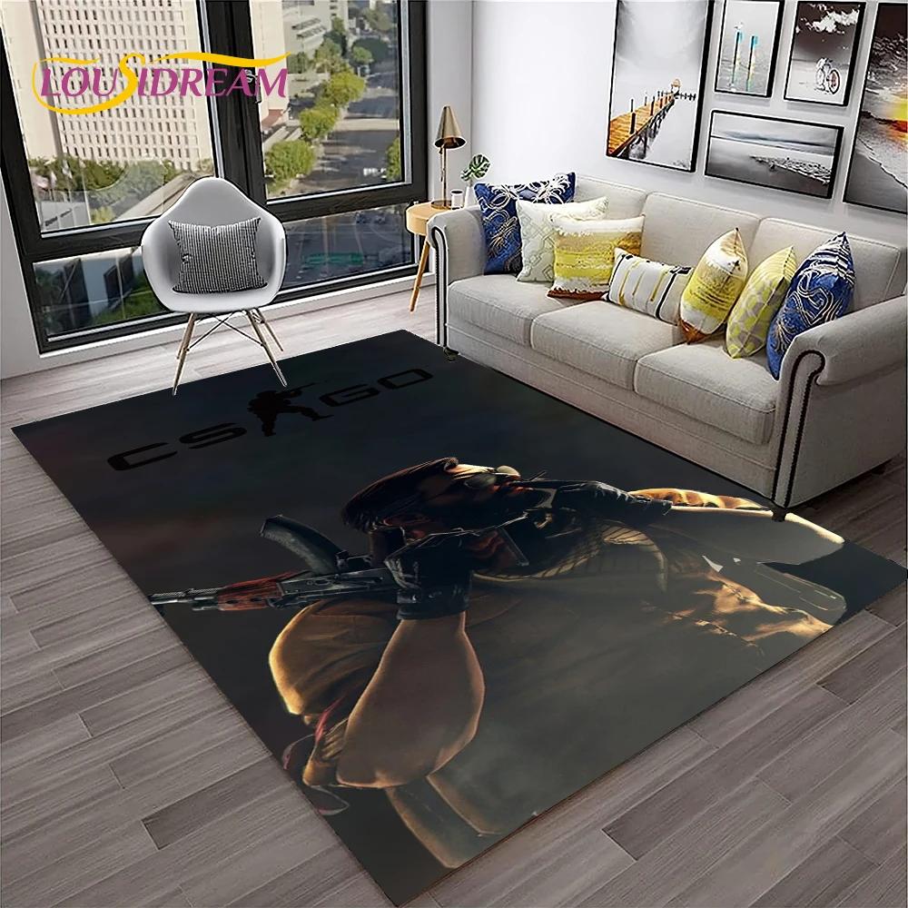 3D CS GO Game,Counter Strike Gamer Carpet Rug for Home Living Room Bedroom Sofa Doormat Decor,kids Area Rug Non-slip Floor Mat