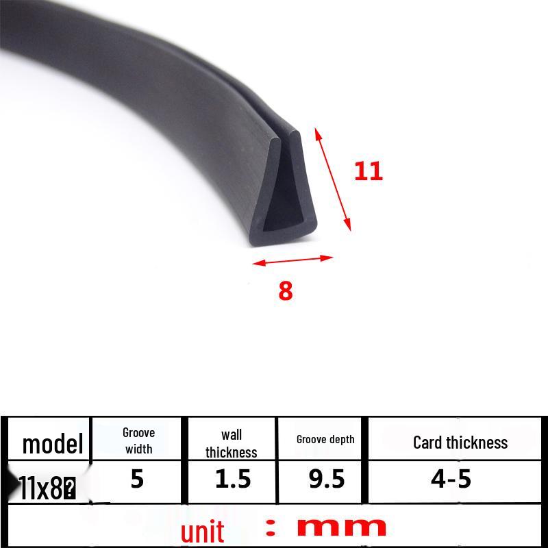 U-Shaped Rubber Anti-Collision Edge Seal Strip for Glass and Steel Plates