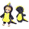 Rakulifey OB11 Size Costume, Cute Animal Overalls, Obitsu 11 Clothes, Obitsu 11cm Doll Dinosaur Clothes, 4 Colors, Gift (Dark Gray)