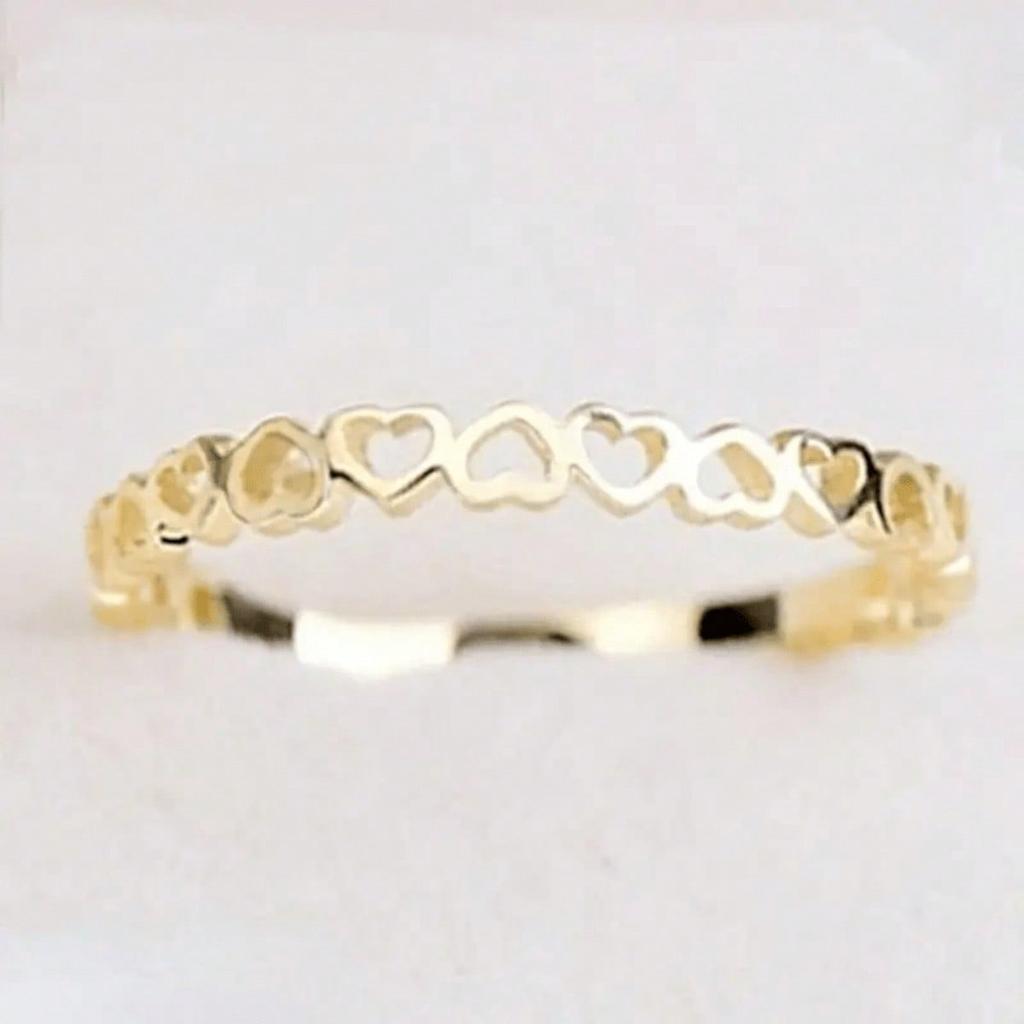 1pc Elegant Heart Shaped Ring, Heart Shaped Hollow Ring, Women's Fashion Jewelry