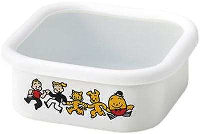 Toyo Horo OSAMU GOODS Emaille Quadratischer Vorratsbehälter Weiß Größe: Körper: Ca.. B16 T16 H6.2 / Paket: Ca.. W17 T16.5 H7 OG-05