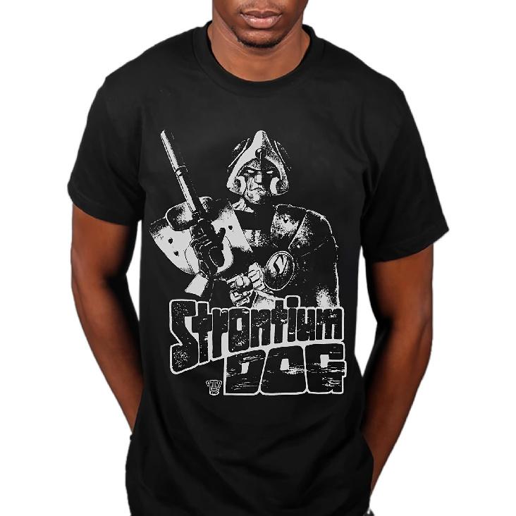 Men S Judge Dredd & Strontium Dog 2000AD Comic T-Shirt Retro 80S 90S Vintage British Sci-Fi Graphic Tee with ABC Warriors & Iconic Judge Dredd Print, S чёрный