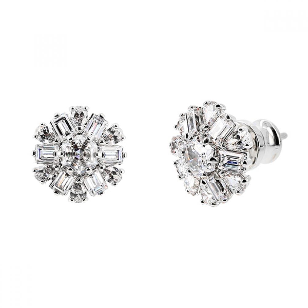 Swarovski 5691483 Idyllia Snowflake Flower Stud Earrings