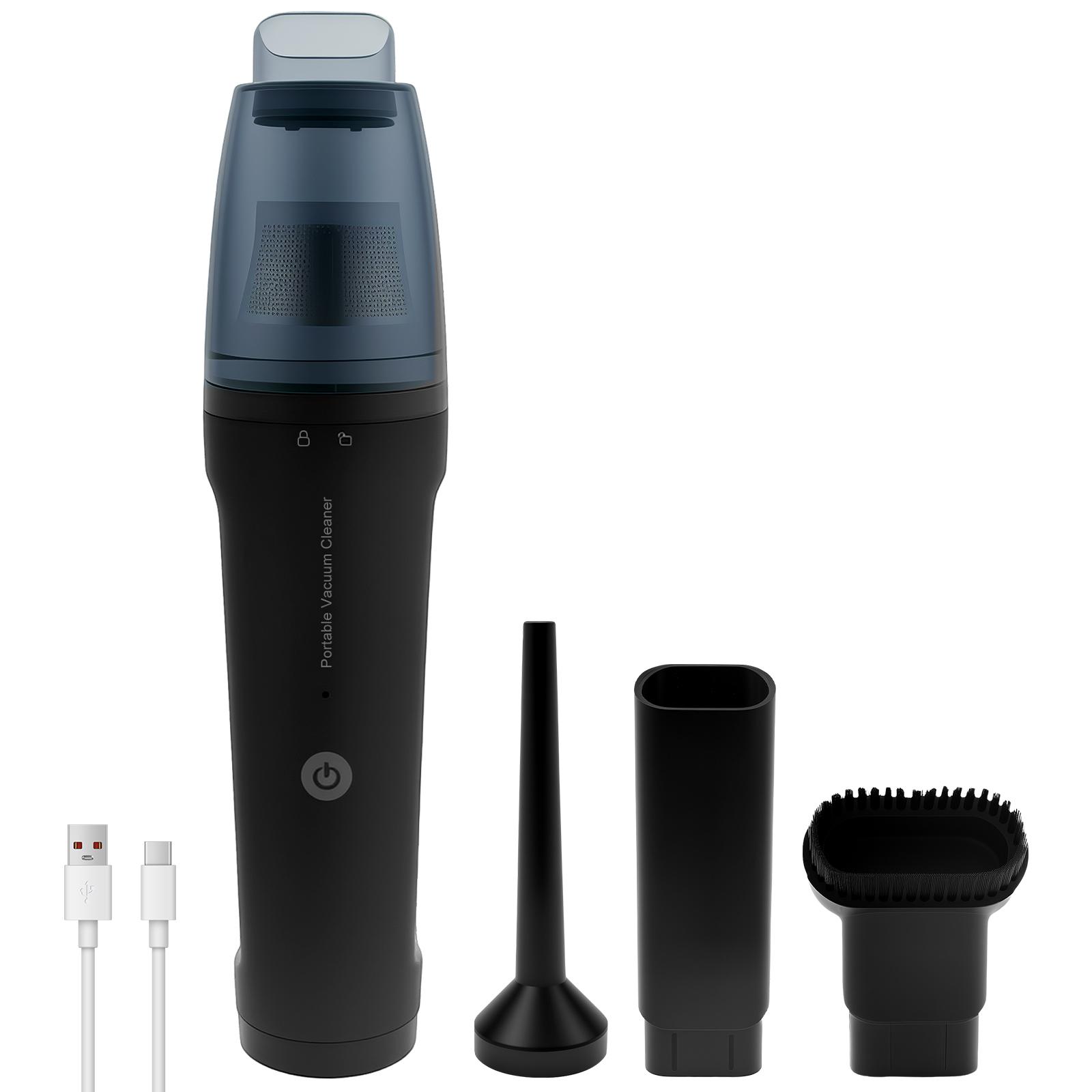 

Car Vacuum Cleaner Portable Dust Vacuum With USB Cable for Home Vehicle ABS Plastic Powerful Wireless Air Dust Blower Type C New чорний