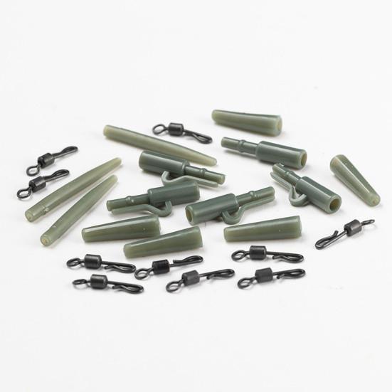 40Pcs/Set Carp Fishing Accessories Set with Storage Box Portable Metal Swivels Soft Tubes Sleeves Carp Fishing Gear Equipment Kit