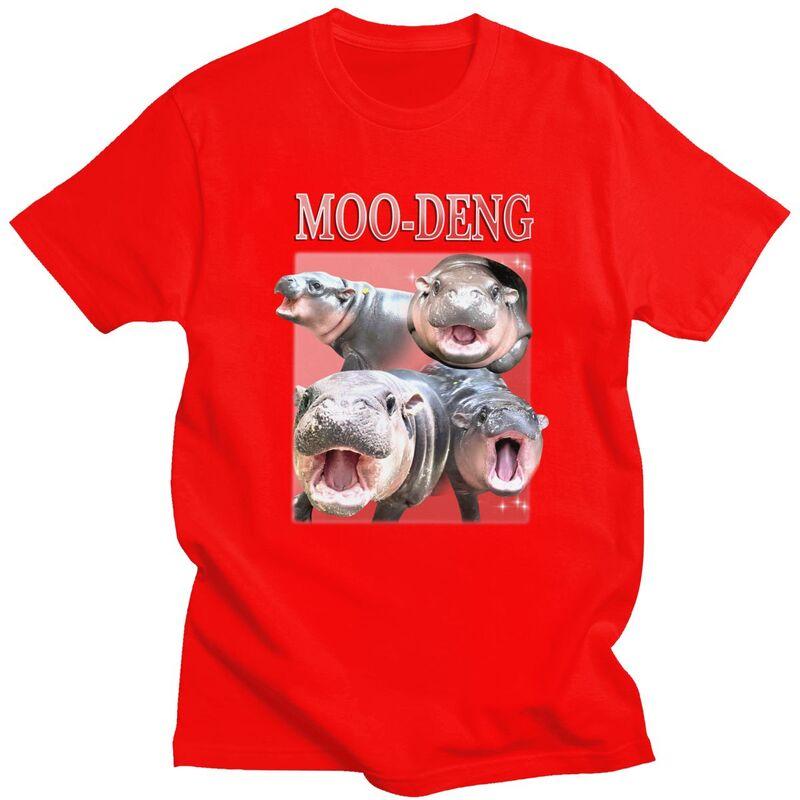 

Custom Moo Deng Hippo Meme T Shirts for Men Pure Cotton Tees Tshirts Tshirt Clothes S