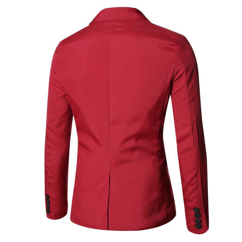 Męski duży jednolity kolor, dopasowany krój, swobodny, formalny, dwuczęściowy garnitur