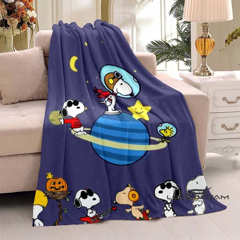 3D-Printed Classic Comic Theme Snoopy Fluffy Blanket Home Decor Collection: Sofa Throws & Shawls, Camping Blankets
