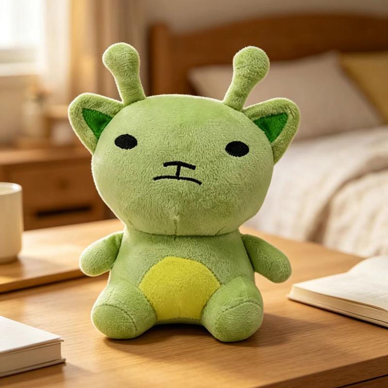 Kawaii Bogur Alien Cat Plush Toys Animal Green Alien Cats Soft Stuffed Plushie Doll for Kids Fans Collection Gift