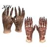 Halloween Costume Accessories 1 Pair Gloves for Adults Kids, Horror Zombie Hands Scary Gloves, Latex Ghost Hand Cosplay Accessory Masquerade