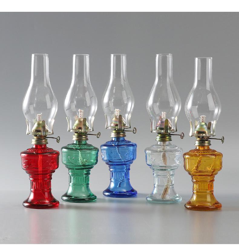 Vintage Glass Kerosene Camping Lantern - Everburning Decorative Atmosphere Lamp.