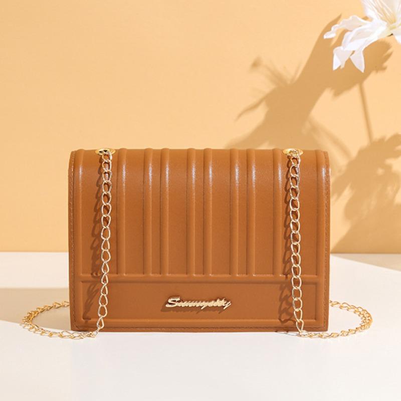 

New bag women s chain simple small square bag casual shoulder bag fashion trend messenger bag one piece коричневый
