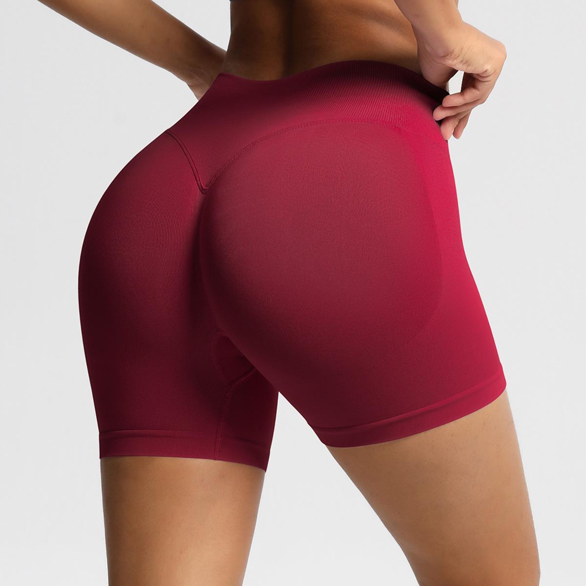 

Sports shorts European and American seamless three-point fitness shorts high waist peach hip lift three-section waist tight quick-drying yoga pants XS