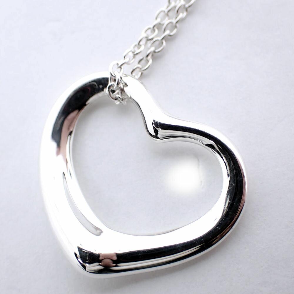 [Used] TIFFANY/Tiffany 925 Open Heart Pendant/Necklace/j8-8