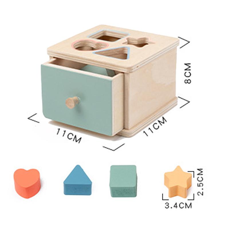 Baby Montessori Learning Toys: Wooden Color Shape Sorter with Drawer Box, Busy Board & Matching Game | Fine Motor Sensory Gift