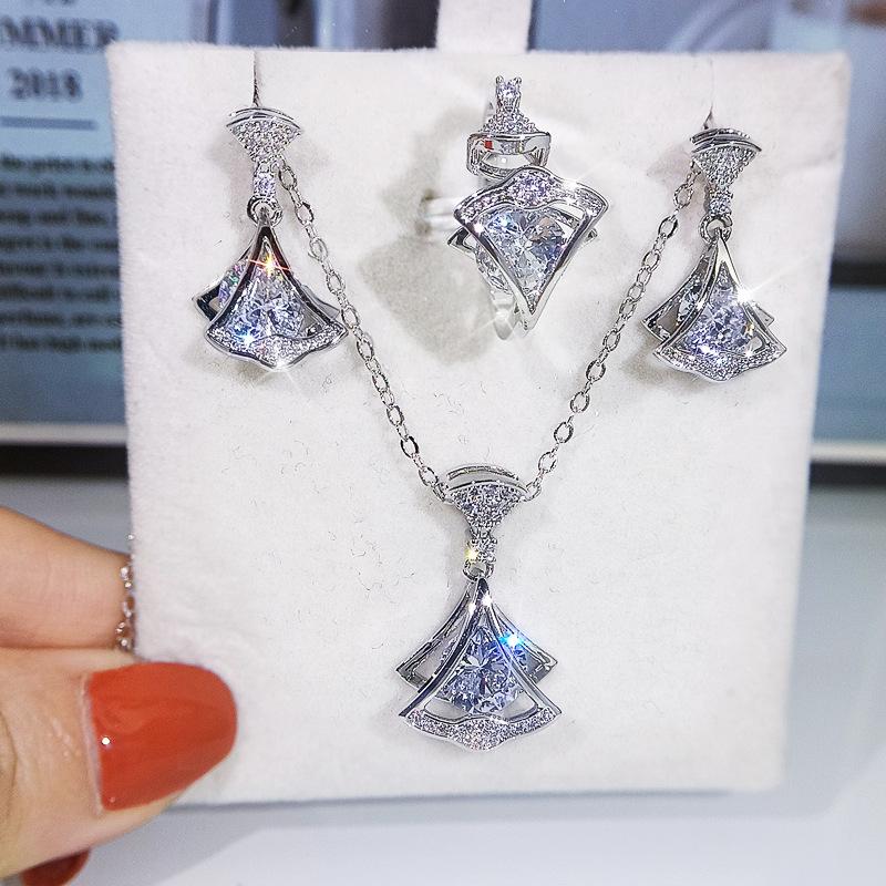 Jewelry Three-Piece Skirt Necklace Earrings Set Bridal Jewelry Set Ladies Jewelry