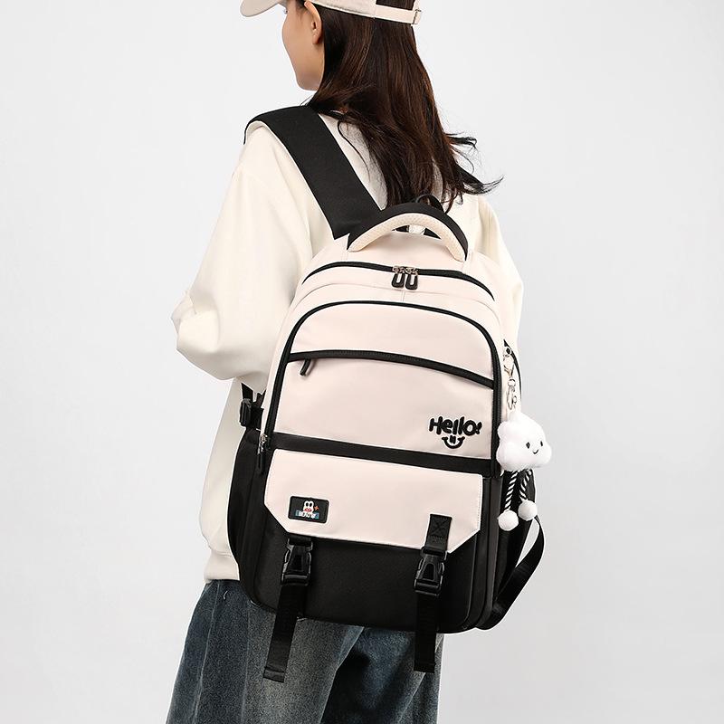 Student Schoolbag, Junior High School And Junior High School Students, Female Leisure Backpack, Outdoor Travel Bag, Simple And Large Capacity