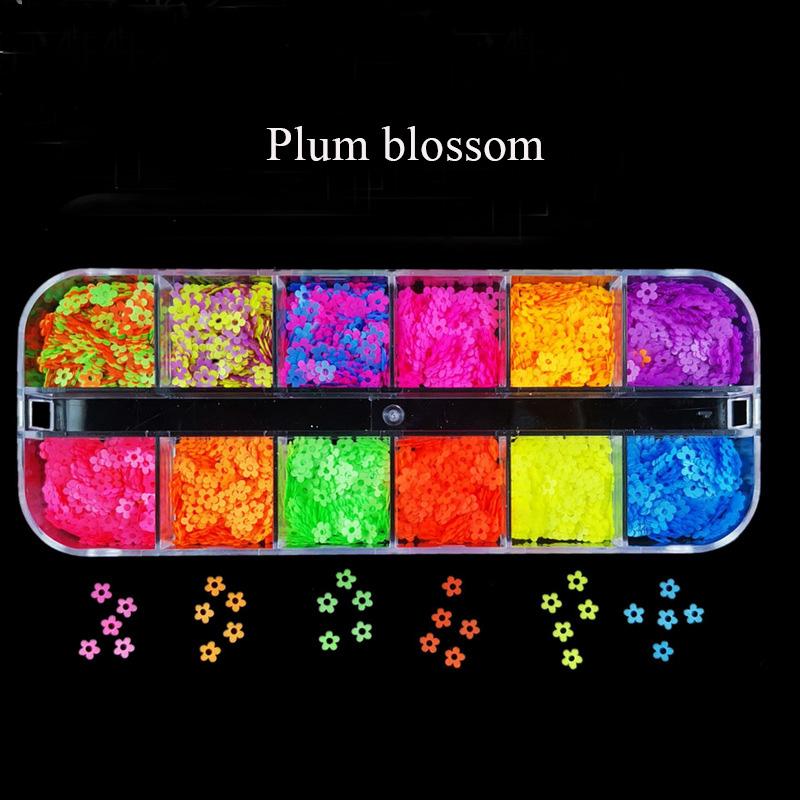 12 Grids Nail Jewelry Star Moon Leaf Design Nail Art Decorations Eye Makeup Patch Butterfly Heart Nail Sequins