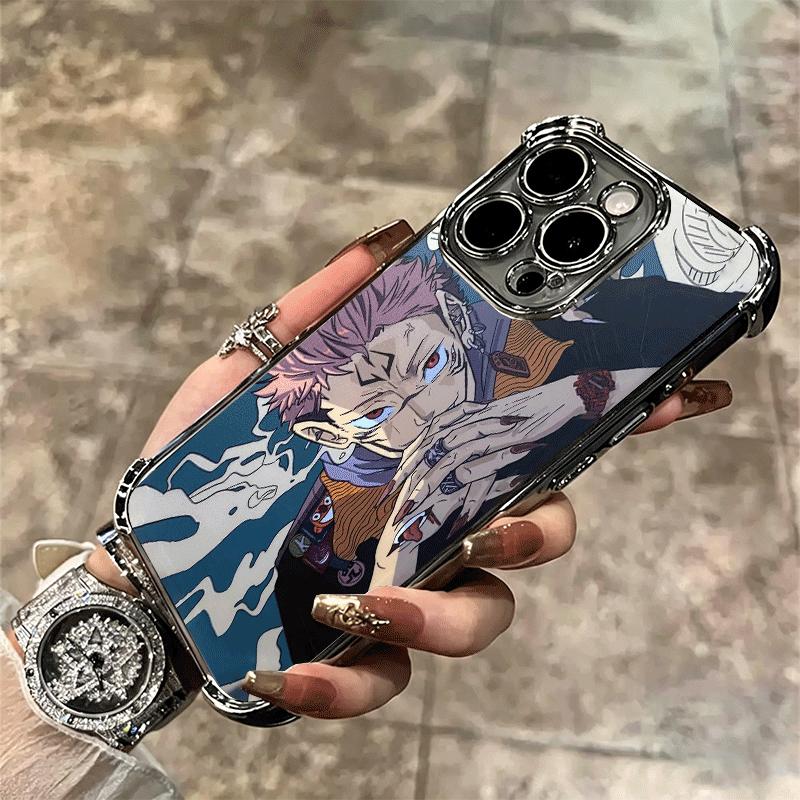 Japan Anime JUJUSU KAISENS Soft Phone Case For iPhone 15 16 17 Air 14 Pro Max 16E Plus 13 12 Mini Plating Anti-Fall Fundas