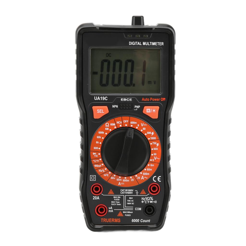 UA19C 20A 1000V LCD Electrical Meter Digital Multimeter with High Accuracy and Buzzer Portable and Multifunction for