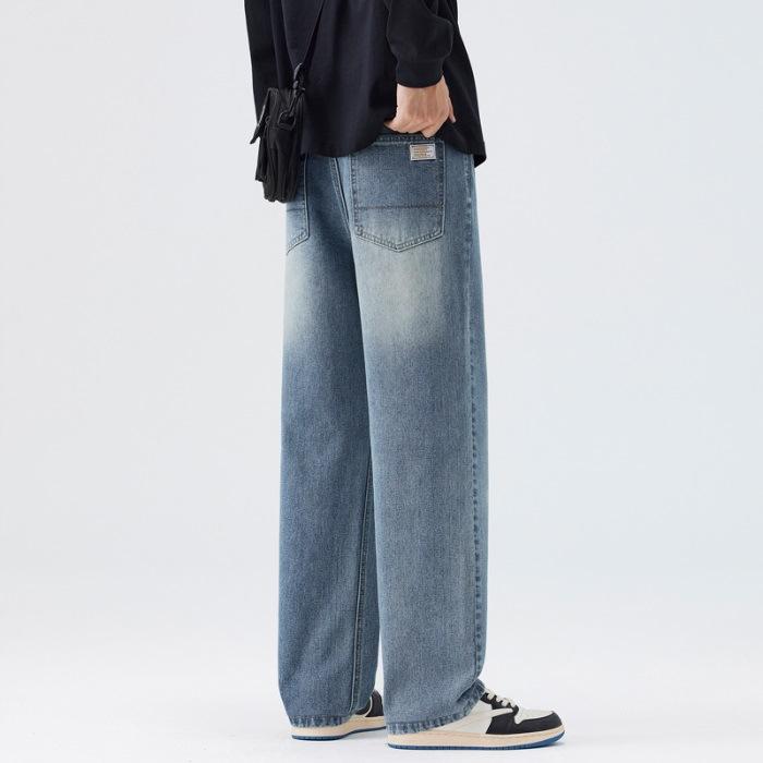 

Новые весенние джинсы широкие штанины мужские свободные прямые мужские повседневные брюки 36