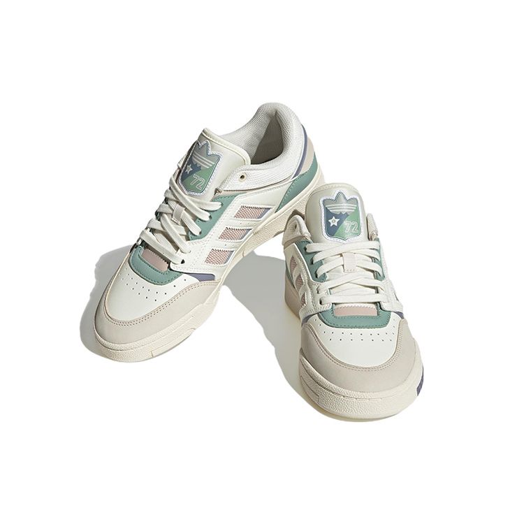 Adidas Originals Drop Step Low Comfortable Trendy Lightweight Durable Low-Top Skate Shoes Women Sneakers White Green Purple IE1834
